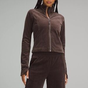 lululemon Scuba Track Jacket Velvet Cord Espresso Sz 4